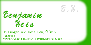 benjamin weis business card